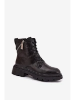 Dámska zateplená kožená pracovná obuv Big Star SS274452 black - BigStar Dámska zateplená kožená pracovná obuv Big Star SS274452 black - BigStar