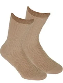 Netlačiace dámske rebrované ponožky W.997