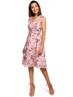 S225 Šifónové šaty s hlbokým výstrihom - model 2