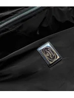 Čierna dámska bunda s kapucňou (B8105-1)