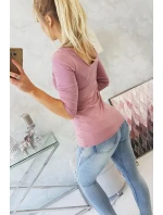 Blúzka s okrúhlym výstrihom tmavo ružová Blúzka s okrúhlym výstrihom tmavo ružová