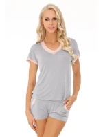 Pyžamo Harnette šedé a lososové - LivCo Corsetti