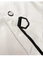 Ľahko zateplená béžová dámska bunda s kapucňou LHD (LHD-24589) Ľahko zateplená béžová dámska bunda s kapucňou LHD (LHD-24589)