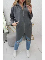 Zateplená dlhá mikina v grafitovej melanžovej farbe