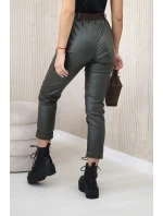 Voskované nohavice s khaki opaskom