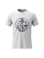 Pánske bavlnené tričko s potlačou - Sailor - biele Pánske bavlnené tričko s potlačou - Sailor - biele