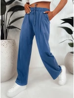 Dámske nohavice so širokými nohavicami ASTERS navy blue FashionStreet UY2034