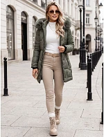 Dámska zimná prešívaná bunda s kapucňou, zelená, FashionStreet TY5739 Dámska zimná prešívaná bunda s kapucňou, zelená, FashionStreet TY5739