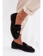 Dámské mokasíny s třásněmi a korálky Černé Teressa