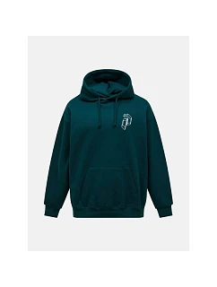 Pánska mikina PEAK PERFORMANCE M Terry Graphic Hood, zelená farba