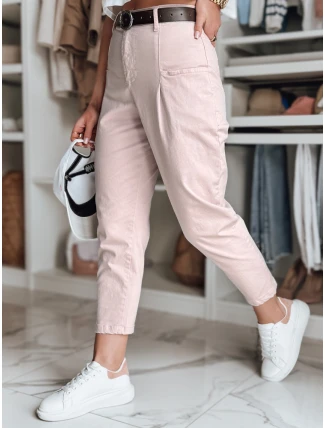 Dámske bavlnené nohavice CHINOSKA ružové FashionStreet UY2554