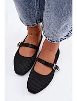 Textilní baleríny s páskem a přezkou Jelisa