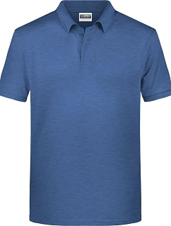 Daiber 8010 Pánske polo tričko z bio bavlny 02.8010 svetlo modrá džínsová melírovaná