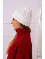 Ariana K299 ecru čiapka s vyhrňovacím lemom Ariana K299 ecru čiapka s vyhrňovacím lemom