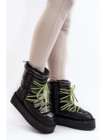 Śniegowce Damskie Na Grubej Podeszwie Wegańskie D.Franklin DFSH371007 Czarne