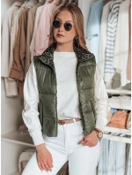 Dámska krátka obojstranná vesta CHIPUFF zelená FashionStreet TY4824 Dámska krátka obojstranná vesta CHIPUFF zelená FashionStreet TY4824
