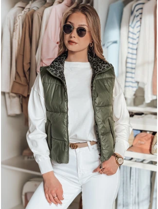 Dámska krátka obojstranná vesta CHIPUFF zelená FashionStreet TY4824 Dámska krátka obojstranná vesta CHIPUFF zelená FashionStreet TY4824