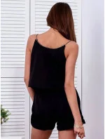 Elegantný krátky čierny overal na ramienka (W2017S12) Elegantný krátky čierny overal na ramienka (W2017S12)