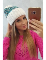 Dámska čiapka Iris K348 white+turquoise