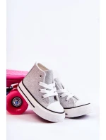 Dziecięce Trampki Wysokie Srebrne Catrina