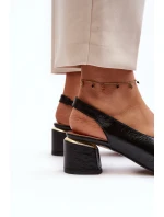 Skórzane Sandały Z Ozdobą Laura Messi 2719 Czarne