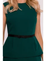 S427 Peplum šaty - zelené