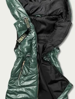 Zelená lesklá vesta s kapucňou (B8130-10)