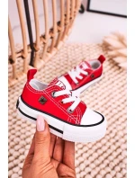 Dziecięce Klasyczne Niskie Trampki BIG STAR HH374196 Czerwone
