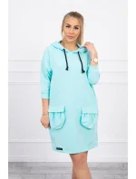 Šaty s kapucňou mätovej