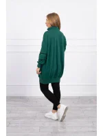 Mikina so zipsom a vreckami zelená