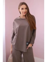 Bavlnená mikina nohavice set fango