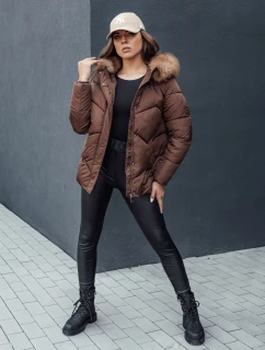 Dámska zimná bunda s kapucňou WAYWARD hnedá FashionStreet TY4529
