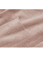 Dlhý béžový vlnený prehoz cez oblečenie typu alpaka s kapucňou (M105-1)