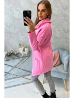 Oversize tunika s obálkou vpredu svetlo ružová