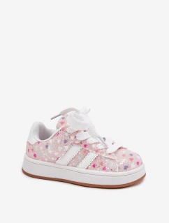 Lesklá detská športová obuv Hearts Pink Tessina