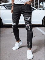 Pánske čierne džínsové nohavice FashionStreet UX4141 Pánske čierne džínsové nohavice FashionStreet UX4141