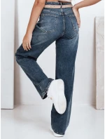 Dámske modré džínsy so širokými nohavicami FashionStreet UY2777 Dámske modré džínsy so širokými nohavicami FashionStreet UY2777