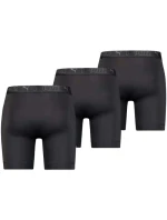 Puma Pánske dlhé 3-pakové čierne pohodlné boxerky
