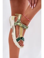 Sandały Damskie Na Rzepy D.Franklin DFSH406003 Zielone