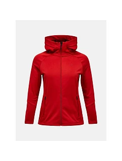 Dámska mikina PEAK PERFORMANCE W Rider Essentials Midlayer Zip Hood, červená
