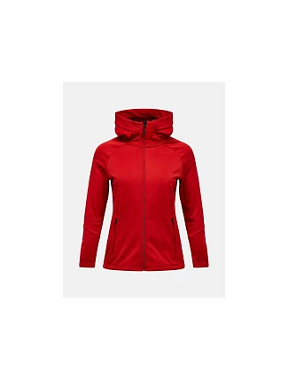Dámska mikina PEAK PERFORMANCE W Rider Essentials Midlayer Zip Hood, červená Dámska mikina PEAK PERFORMANCE W Rider Essentials Midlayer Zip Hood, červená