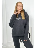 Izolovaná bavlnená súprava, mikina s vyšívacími + nohavicami Grafit Izolovaná bavlnená súprava, mikina s vyšívacími + nohavicami Grafit