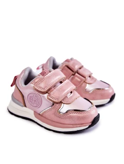 Dziecięce Buty Sportowe Rzepy Memory Foam System Big Star KK374180 Różowe