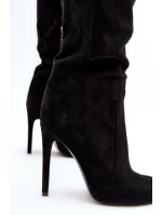 Damskie Kozaki Za Kolano Na Szpilce Czarne Vessy Damskie Kozaki Za Kolano Na Szpilce Czarne Vessy