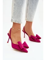 Lodičky s odkrytými patami a mašlí Fuksie Eklevia
