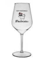 SOM MAČKONALÁ. MAČKOROŽEC - priehľadný nerozbitný pohár na víno 470 ml