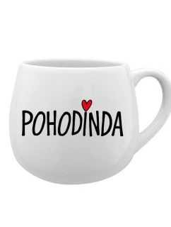 POHODINDA - biely keramický hrnček 300 ml