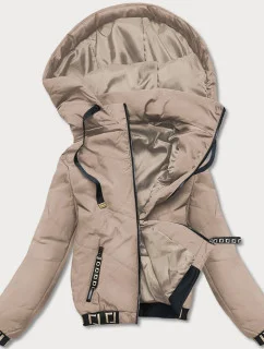 Béžová dámska bunda "bomber" (B8098-12)