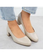 Béžové lodičky na klinoch Sergio Leone PB291