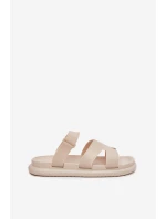 Gumowe Klapki Damskie Z Paskiem Beżowe Tavirae